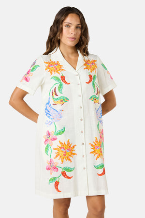 Gorman NZ - Mosaic Mile Cotton Shirt Dress - print