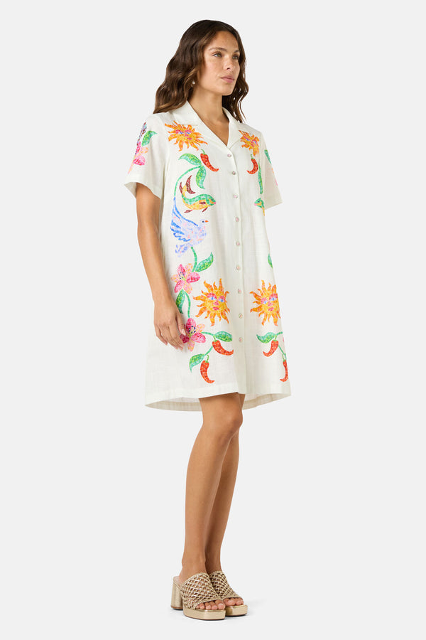 Gorman NZ - Mosaic Mile Cotton Shirt Dress - print