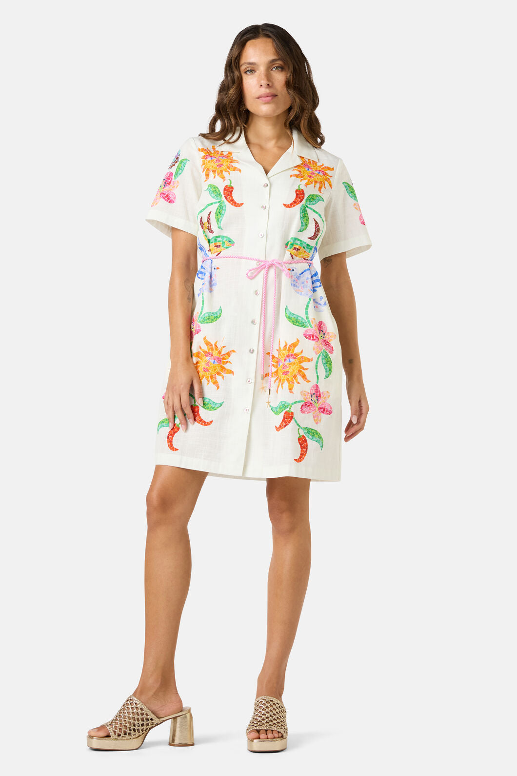 Gorman NZ - Mosaic Mile Cotton Shirt Dress - print