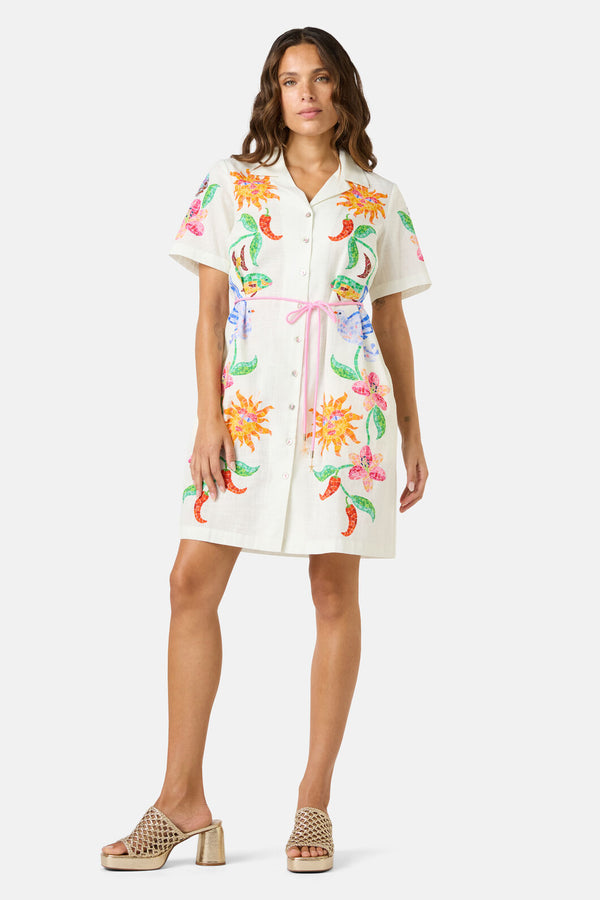 Gorman NZ - Mosaic Mile Cotton Shirt Dress - print