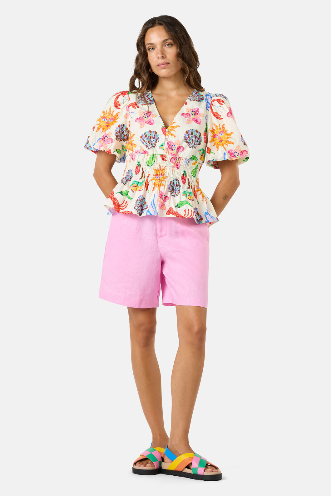 Gorman NZ - Mosaic Mile Poplin Top - print