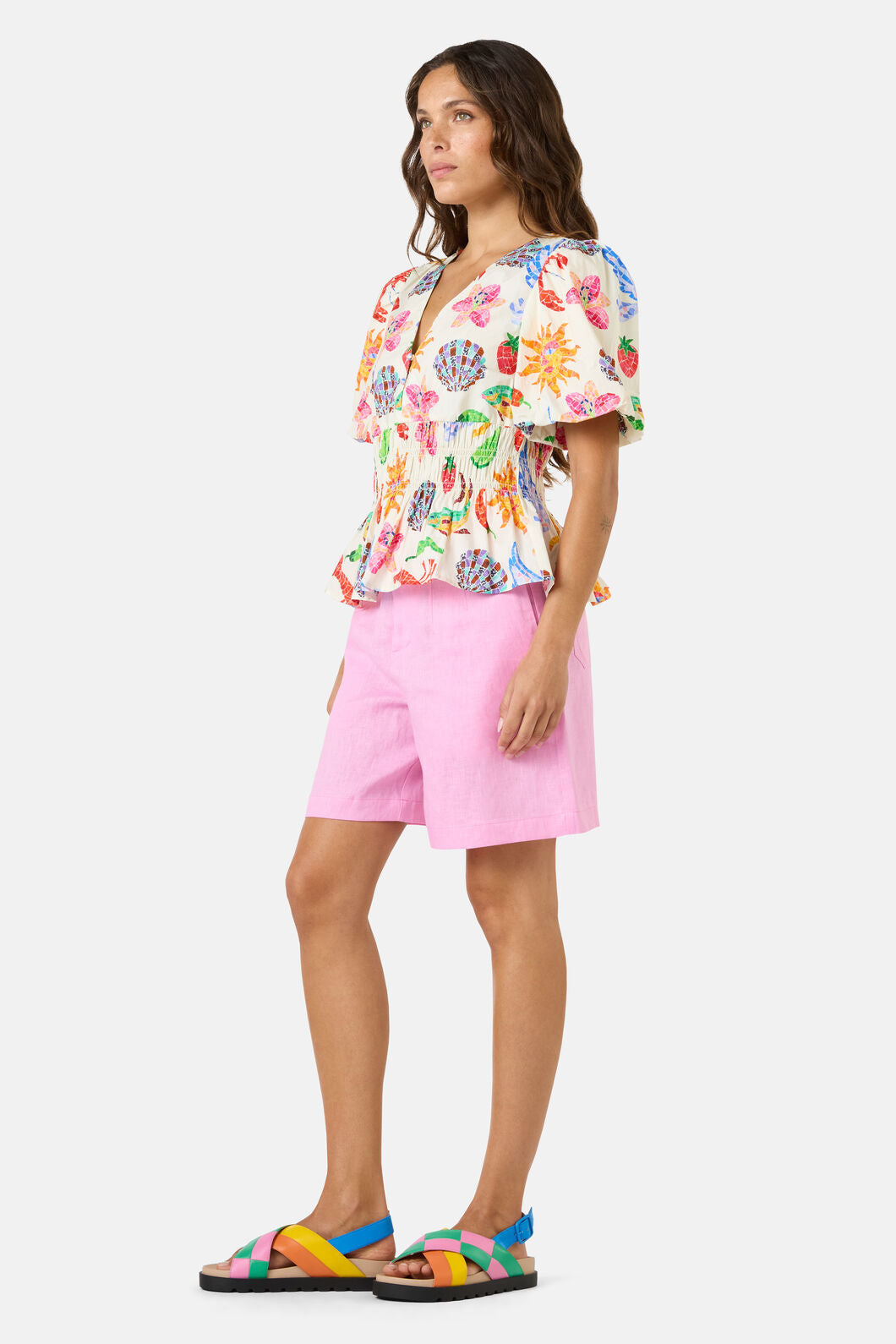 Gorman NZ - Mosaic Mile Poplin Top - print