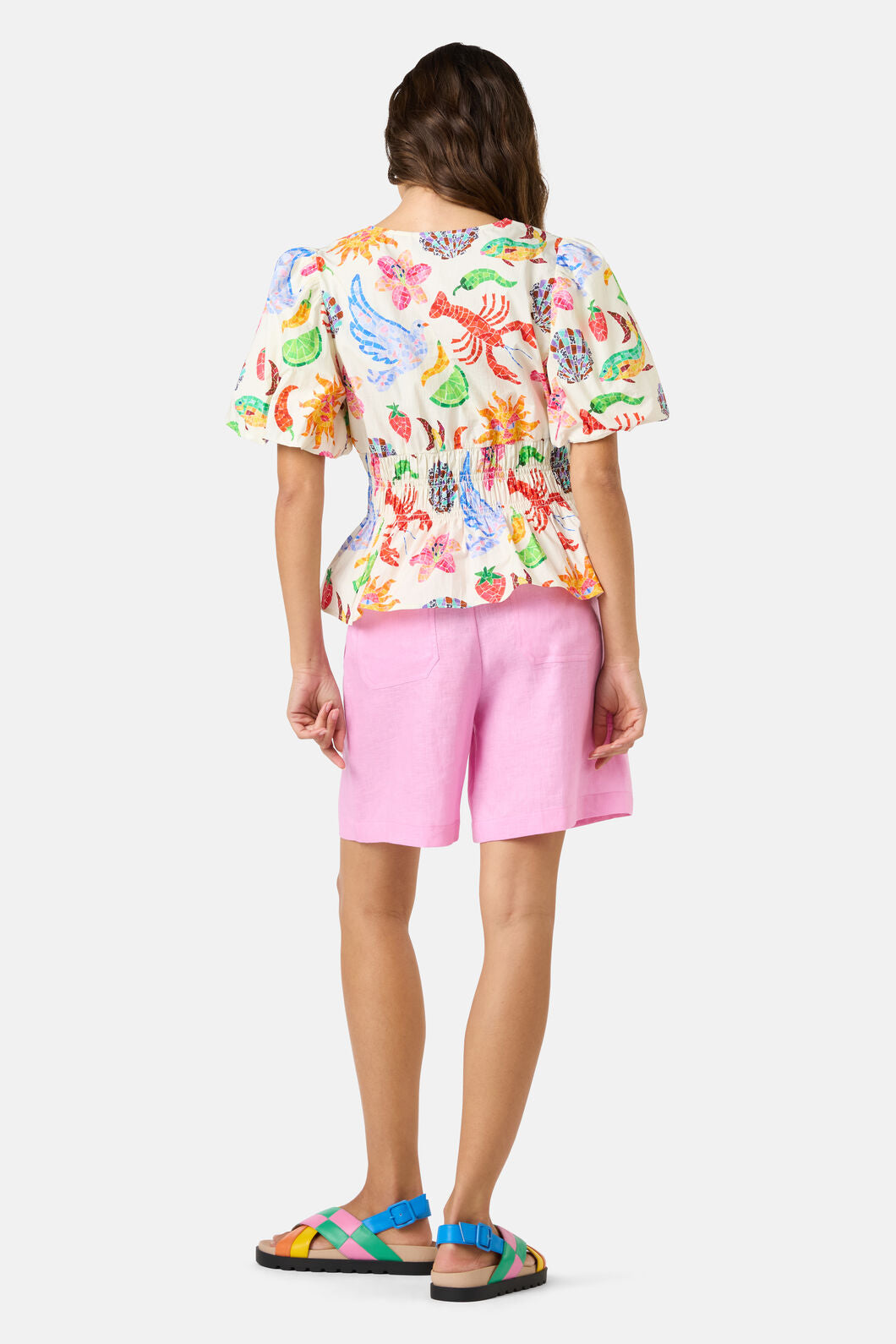 Gorman NZ - Mosaic Mile Poplin Top - print