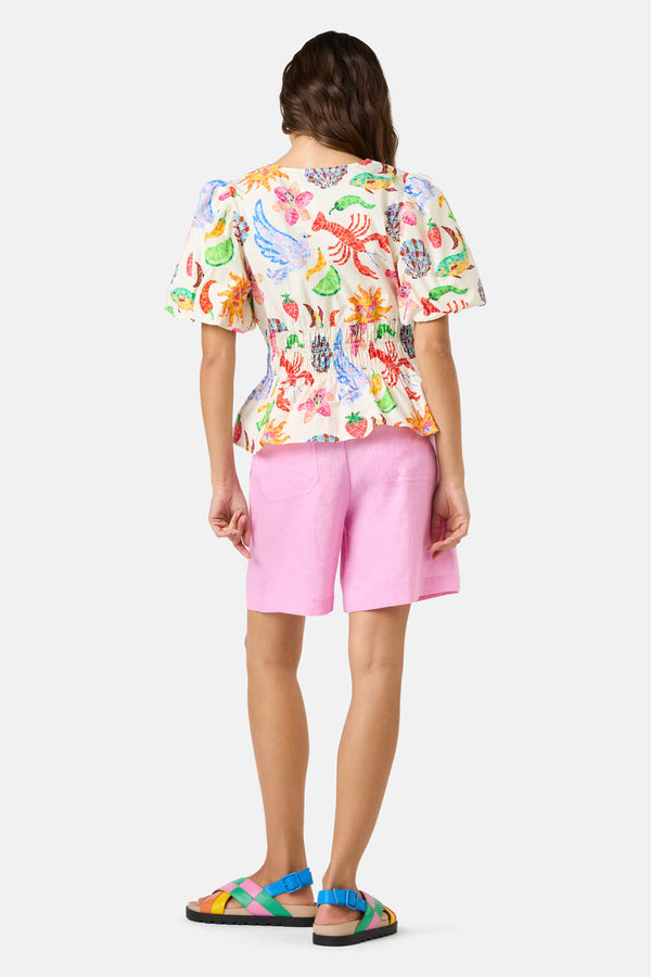 Gorman NZ - Mosaic Mile Poplin Top - print