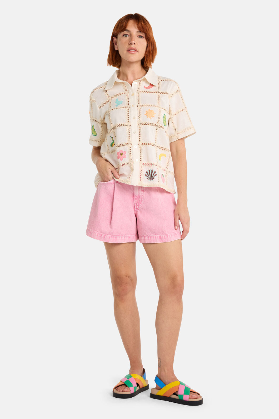 Gorman NZ - Mosaic Mile Embroidered Shirt - cream