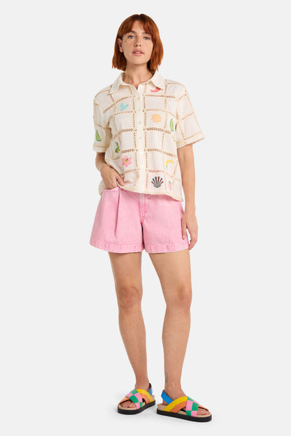 Gorman NZ - Mosaic Mile Embroidered Shirt - cream