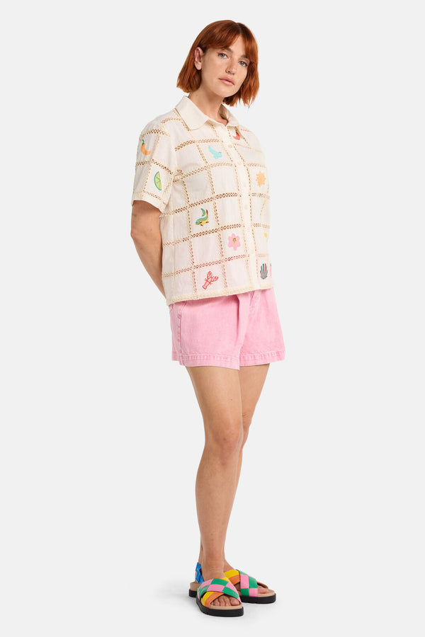 Gorman NZ - Mosaic Mile Embroidered Shirt - cream