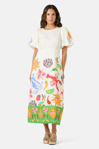 Gorman NZ - Mosaic Mile Linen Long Dress - print