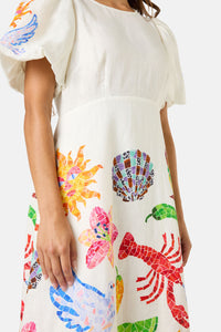 Gorman NZ - Mosaic Mile Linen Long Dress - print