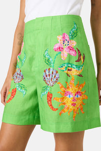 Gorman NZ - Mosaic Mile Linen Short - print