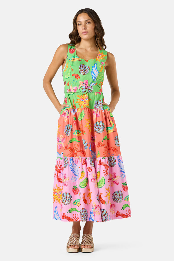 Gorman NZ - Mosaic Mile Spliced Midi Dress - print