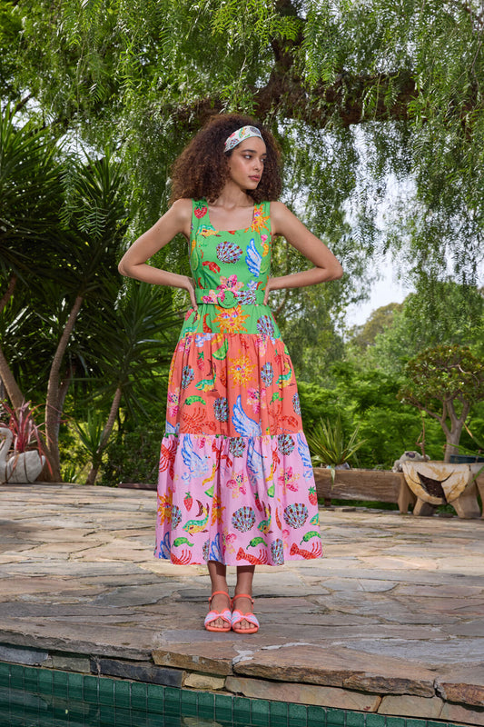 Gorman NZ - Mosaic Mile Spliced Midi Dress - print