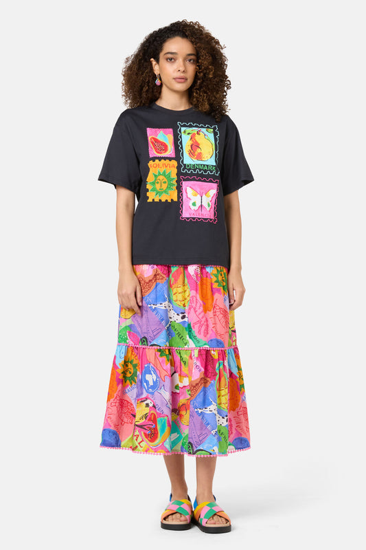 Gorman NZ - Pen Pals Organic Cotton OS Tee - black