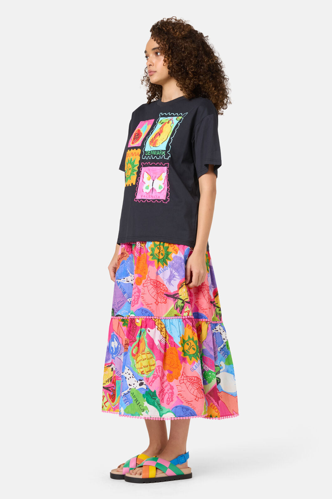 Gorman NZ - Pen Pals Organic Cotton OS Tee - black
