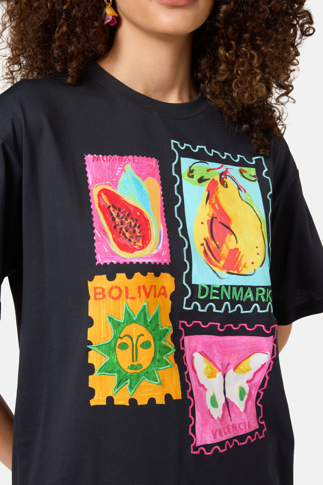 Gorman NZ - Pen Pals Organic Cotton OS Tee - black