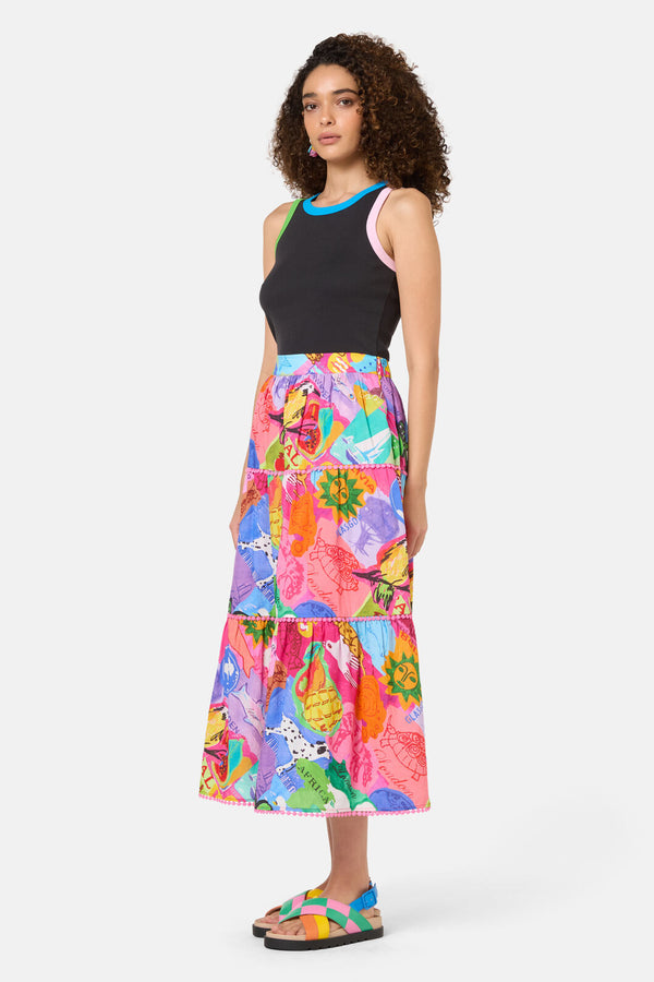 Gorman NZ - Pen Pals Printed Maxi Skirt - print