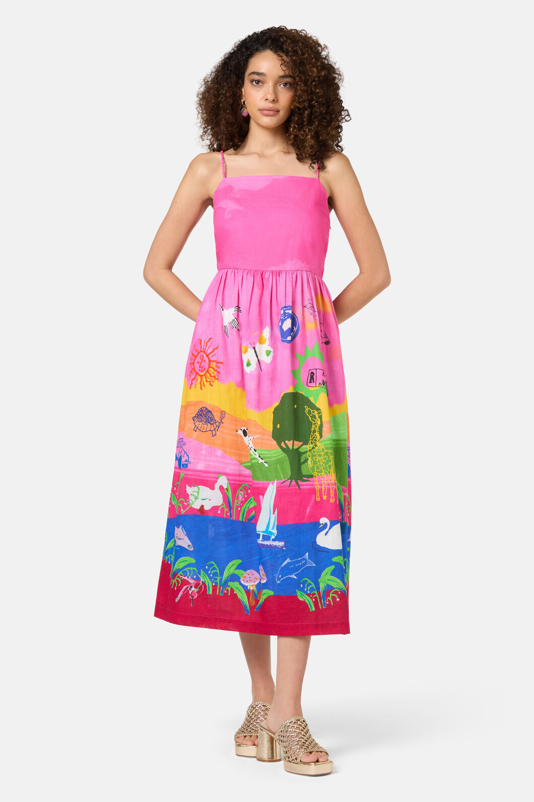 Gorman NZ - Pen Pals Placement Long Dress - print