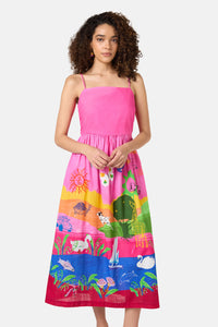 Gorman NZ - Pen Pals Placement Long Dress - print