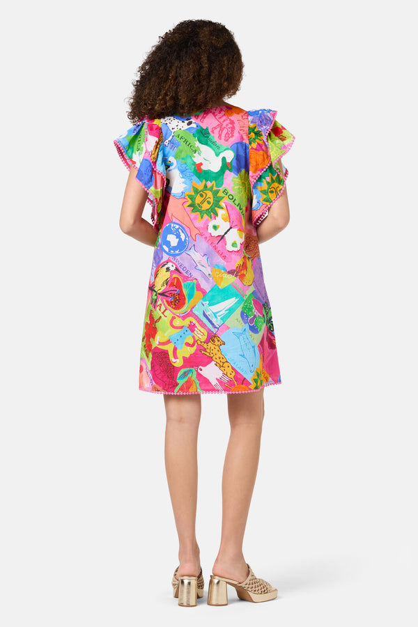 Gorman NZ - Pen Pals Organic Smock Dress - print