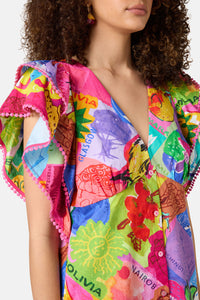 Gorman NZ - Pen Pals Organic Smock Dress - print