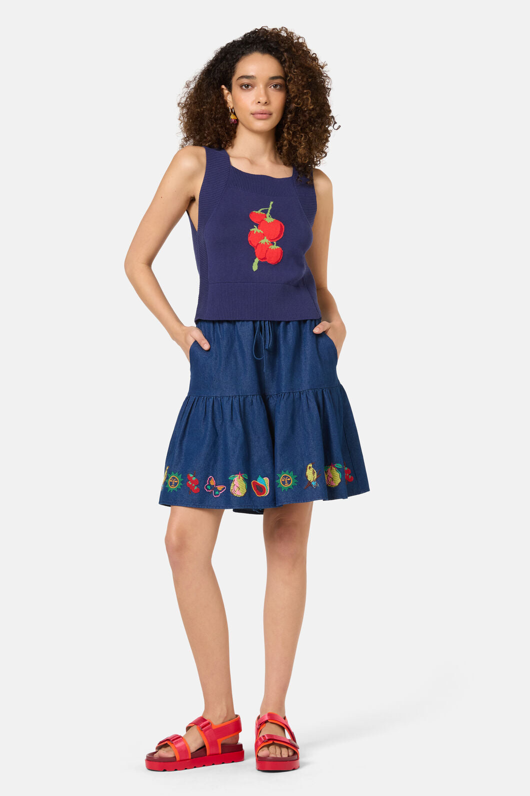 Gorman NZ - Postcards Organic Knit Tank - navy