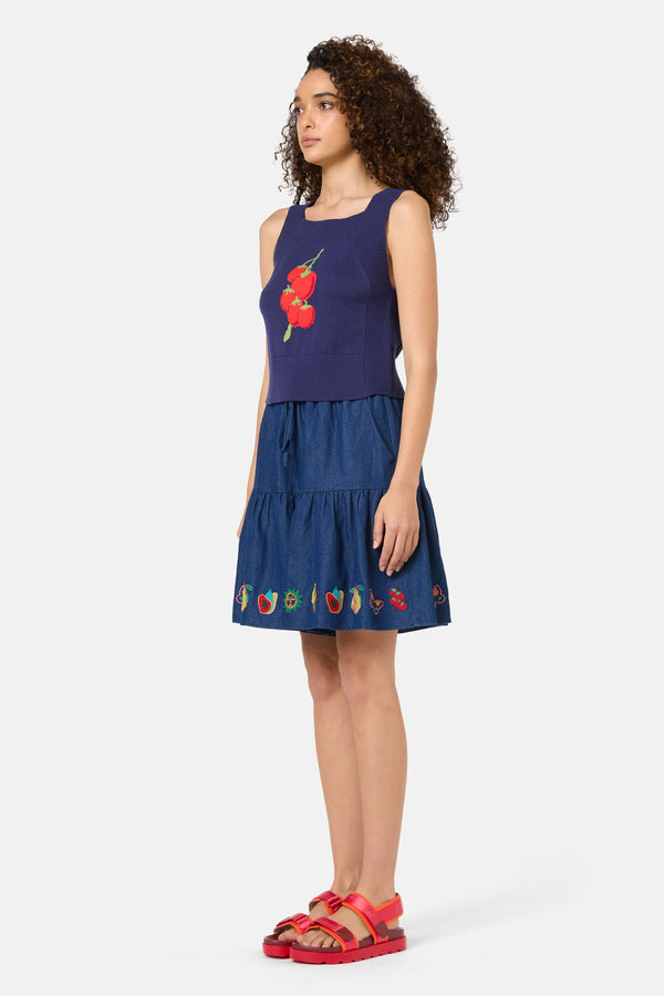 Gorman NZ - Postcards Organic Knit Tank - navy
