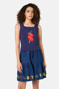 Gorman NZ - Postcards Organic Knit Tank - navy
