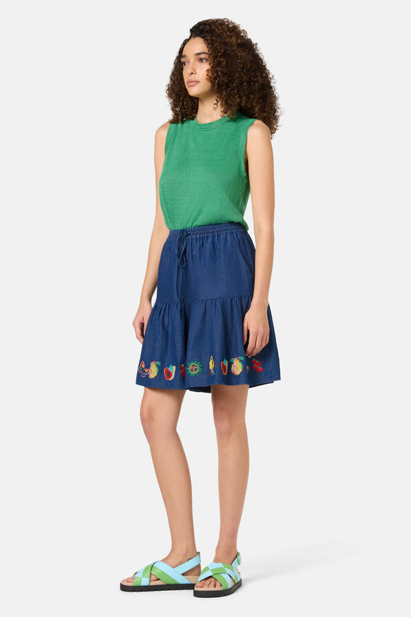 Gorman NZ - Postcards Chambray Skort - chambray