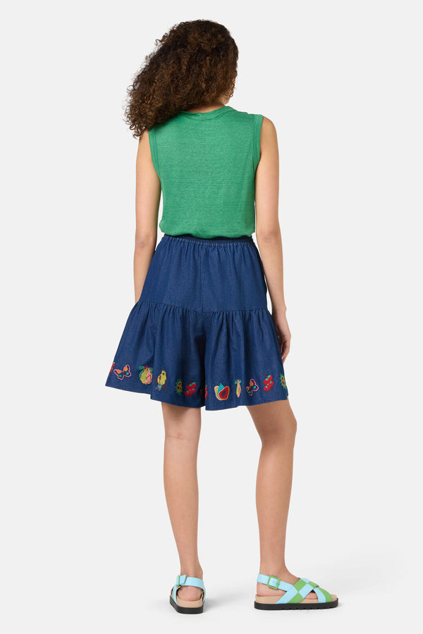 Gorman NZ - Postcards Chambray Skort - chambray