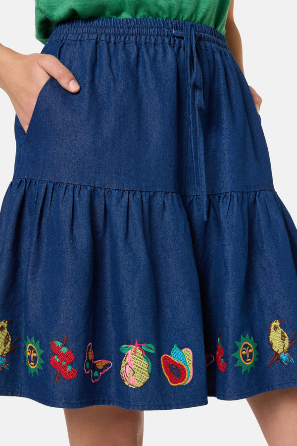 Gorman NZ - Postcards Chambray Skort - chambray