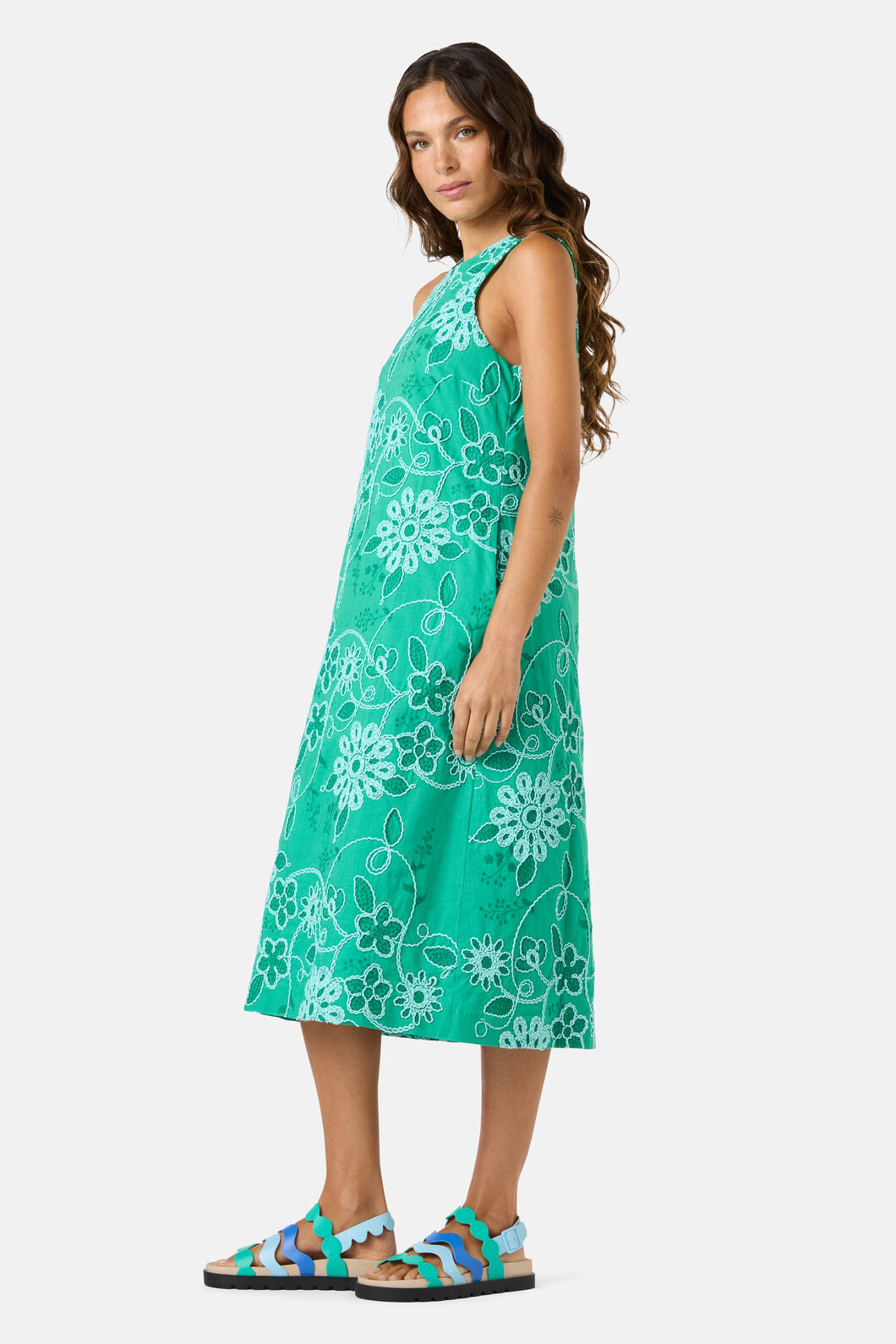 Gorman NZ - Flower Fizz Embroidered Dress - green