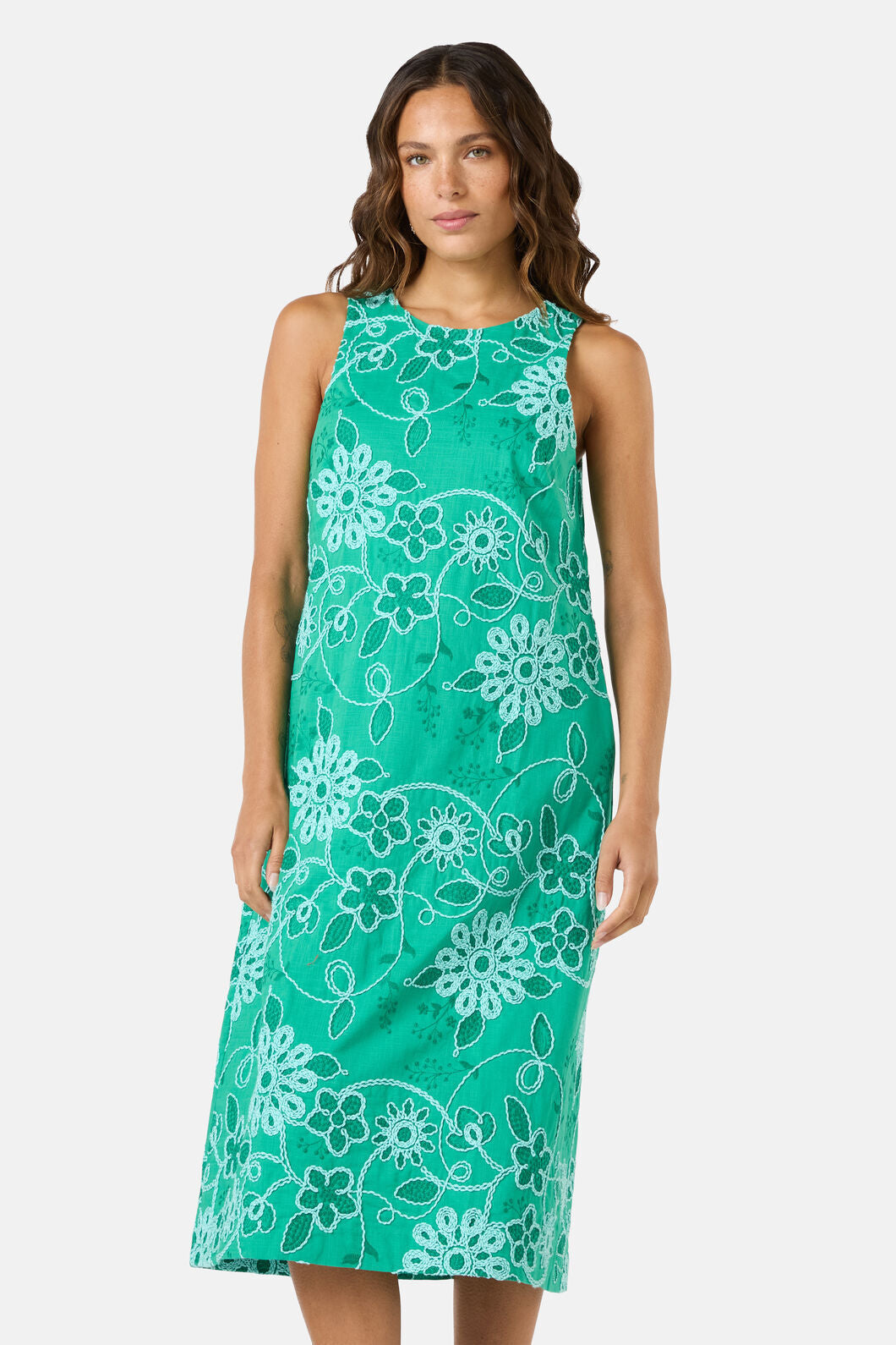 Gorman NZ - Flower Fizz Embroidered Dress - green