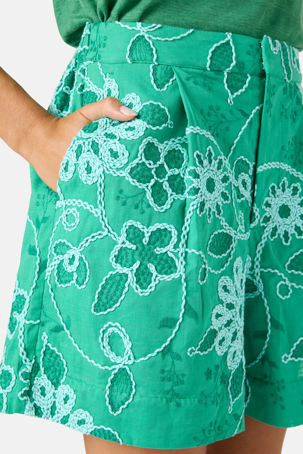 Gorman NZ - Flower Fizz Embroidered Short - green
