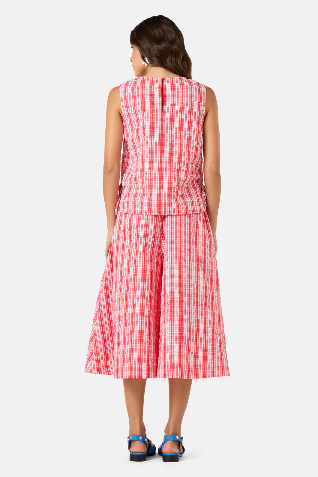 Gorman NZ - Highland Check Ruched Tank - red