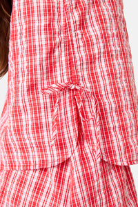 Gorman NZ - Highland Check Ruched Tank - red