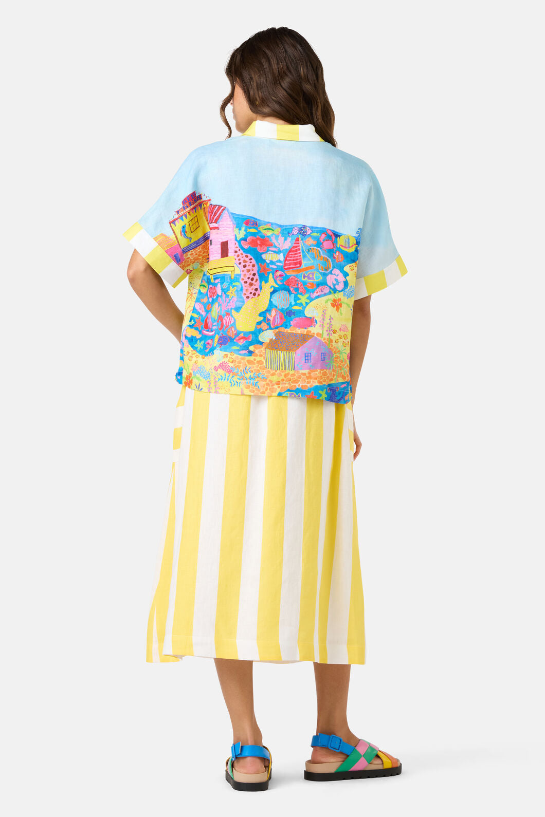 Gorman NZ - Fish Ahoy Print Linen Shirt - print