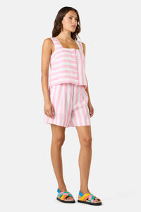 Gorman NZ - Amara Stripe Linen Tank - pink