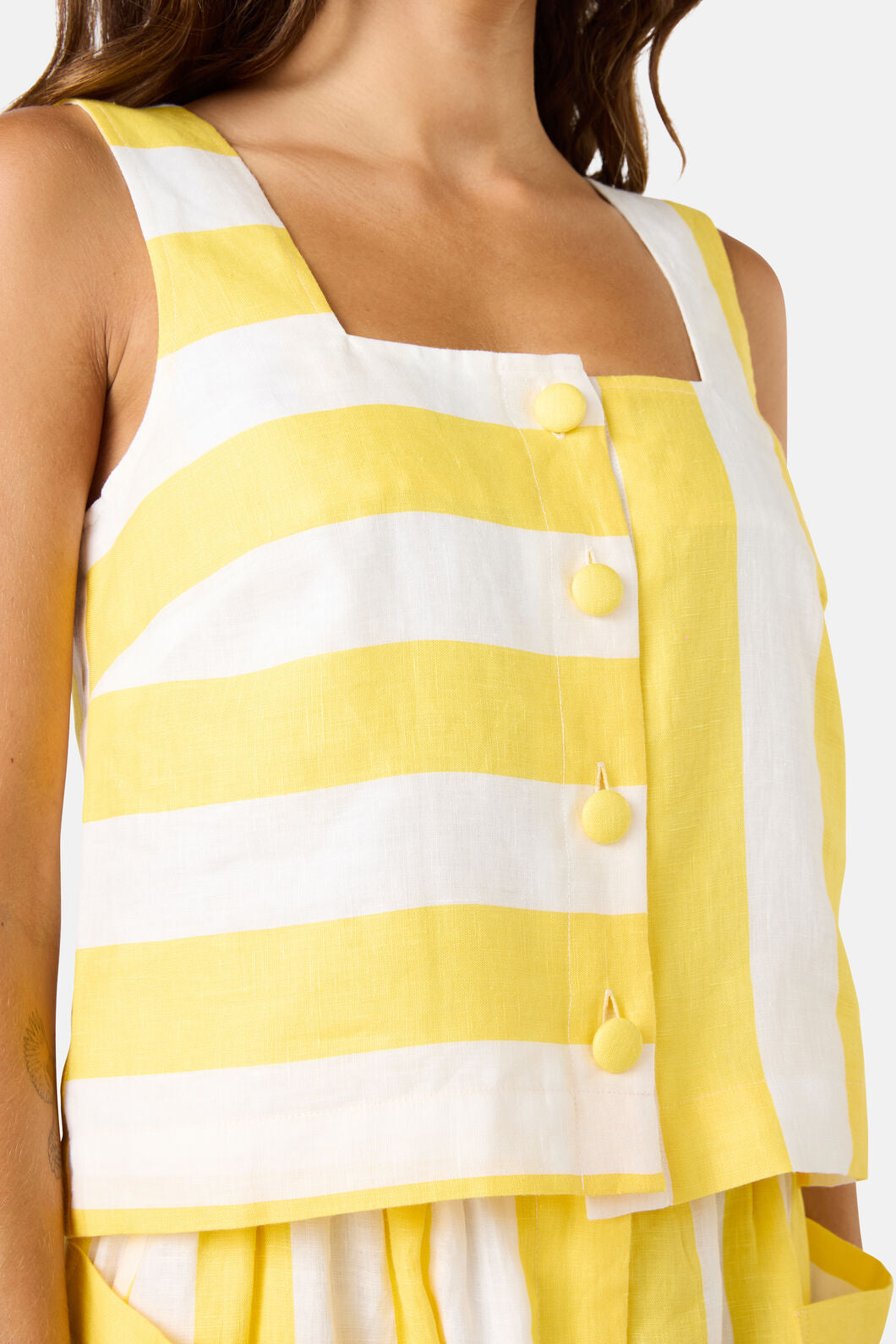 Gorman NZ - Amara Stripe Linen Tank - yellow