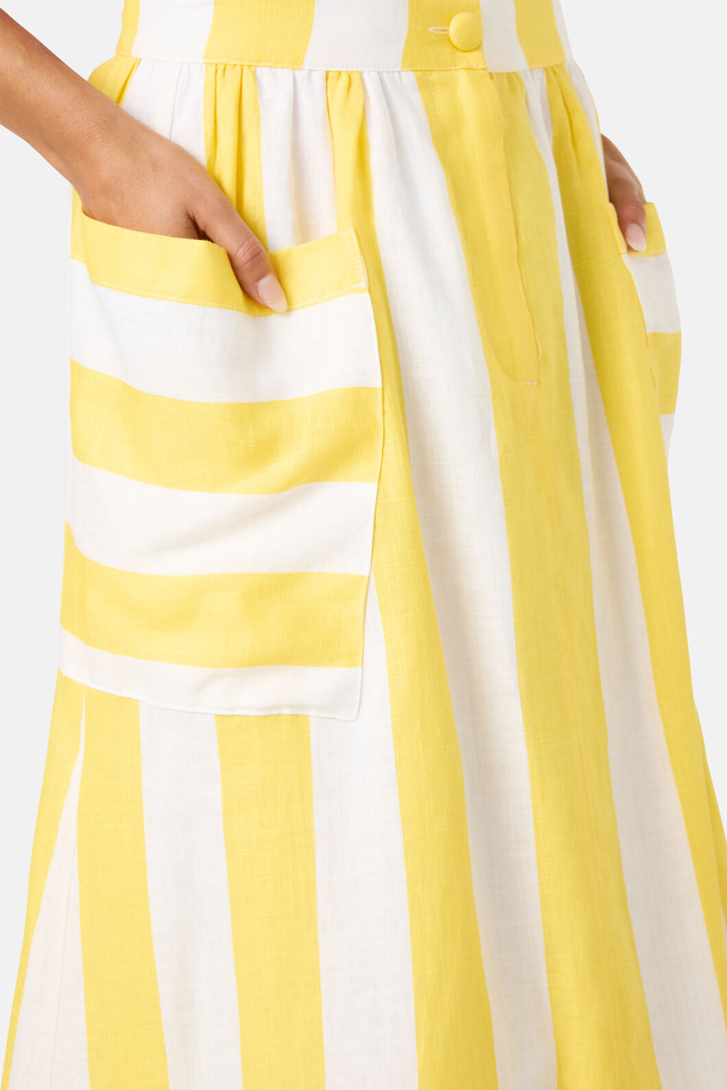 Gorman NZ - Amara Stripe Linen Skirt - yellow