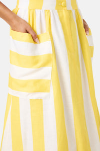 Gorman NZ - Amara Stripe Linen Skirt - yellow