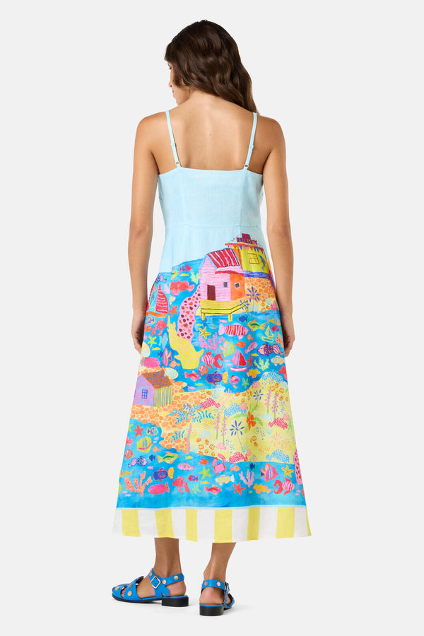 Gorman NZ - Fish Ahoy Print Linen Dress - print