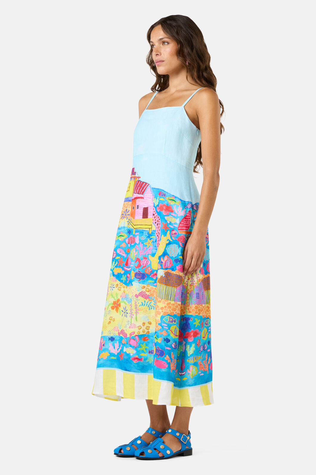 Gorman NZ - Fish Ahoy Print Linen Dress - print