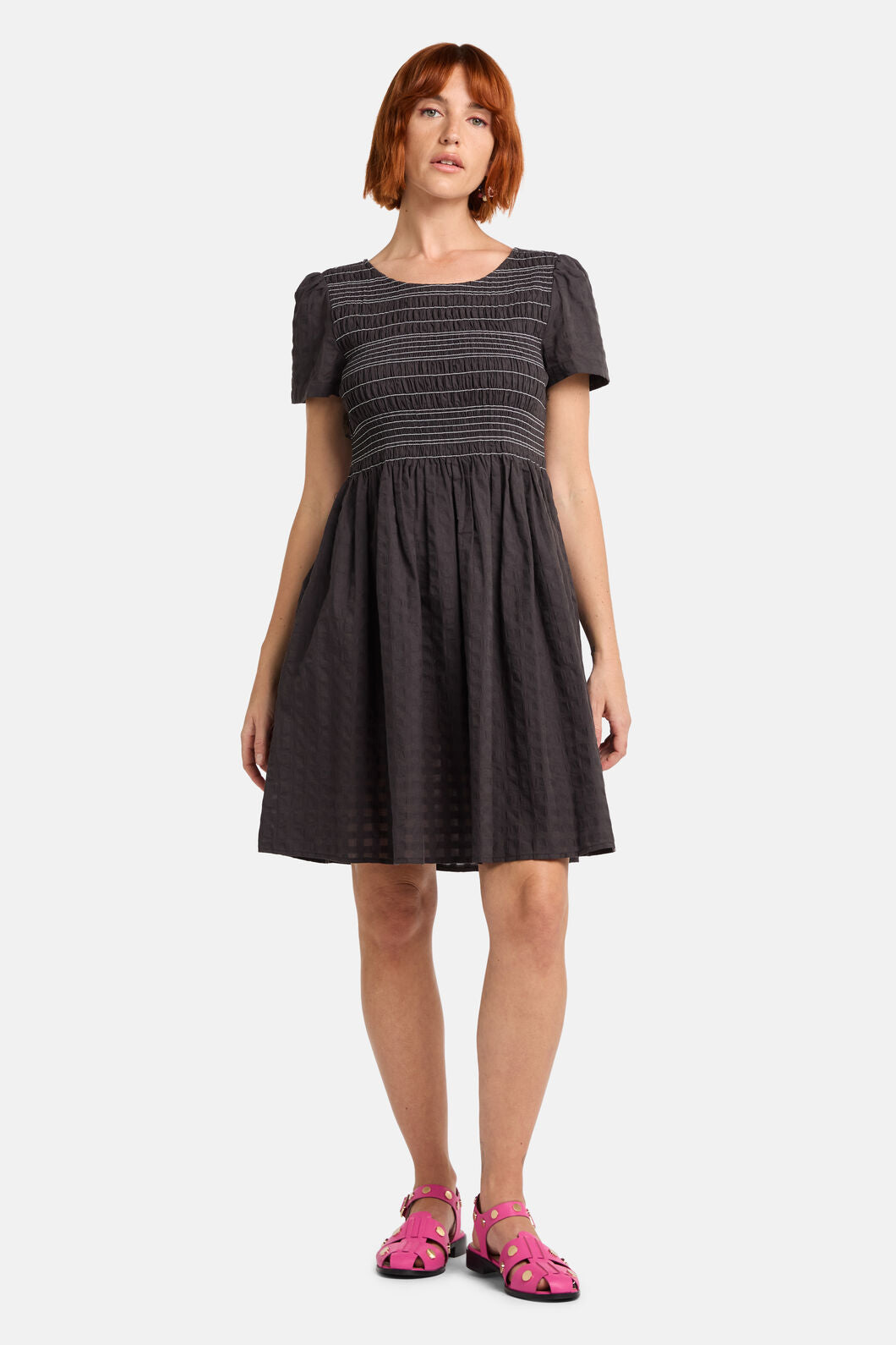 Gorman NZ - Ready Check Shirring Dress - black