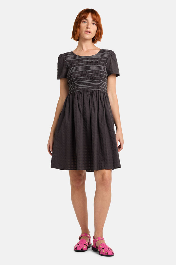 Gorman NZ - Ready Check Shirring Dress - black
