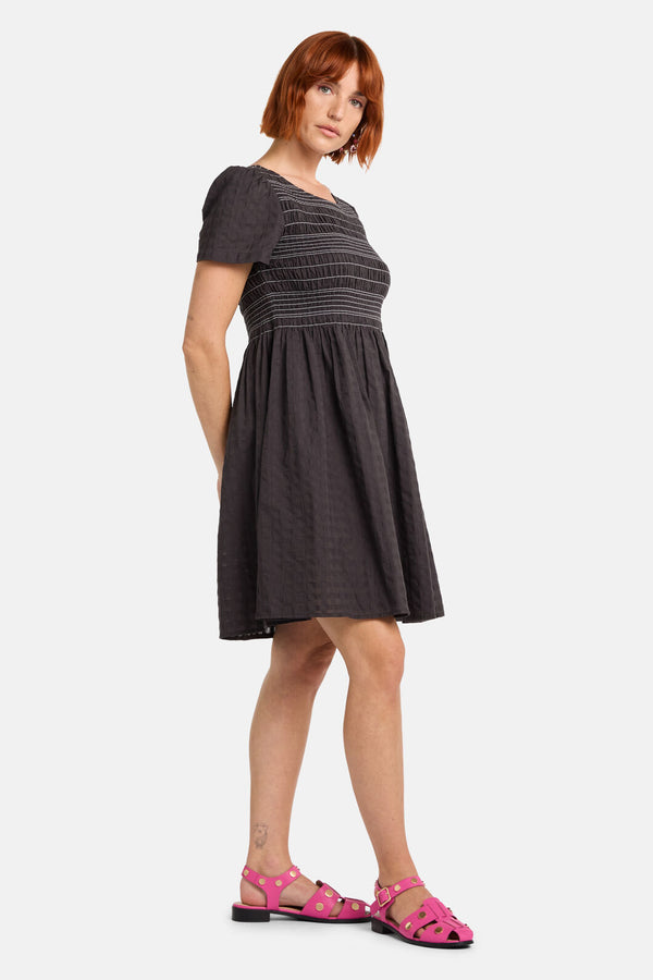 Gorman NZ - Ready Check Shirring Dress - black