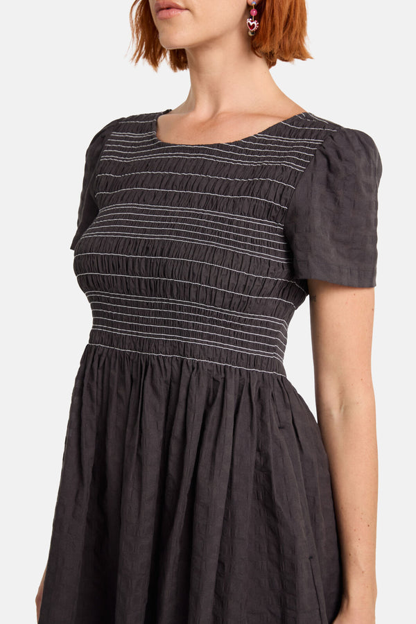 Gorman NZ - Ready Check Shirring Dress - black