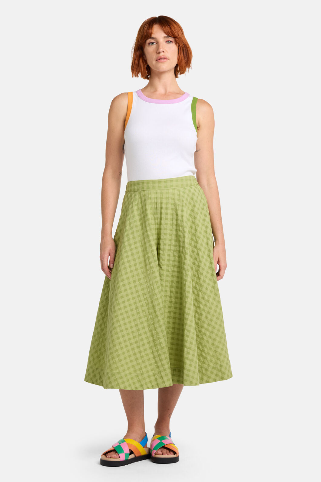 Gorman NZ - Ready Check Cotton Culotte - green