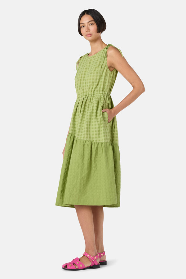 Gorman NZ - Ready Check Tiered Dress - green