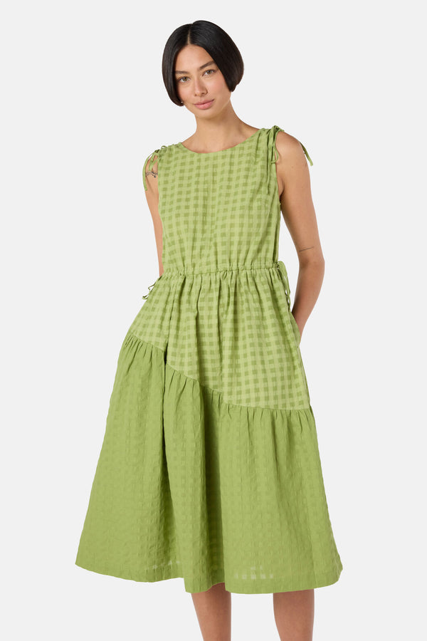 Gorman NZ - Ready Check Tiered Dress - green