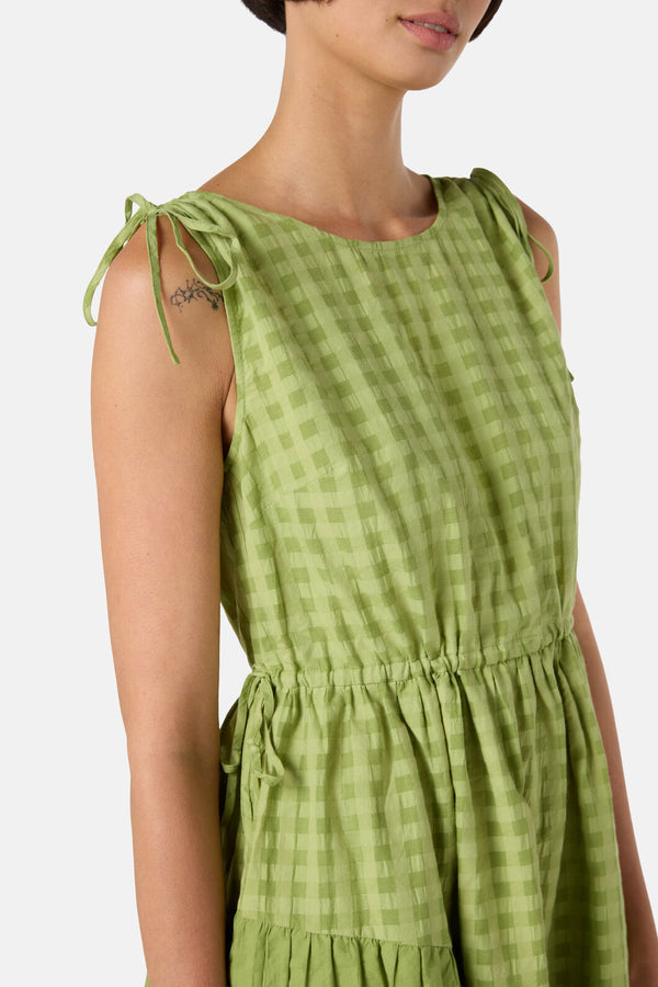 Gorman NZ - Ready Check Tiered Dress - green